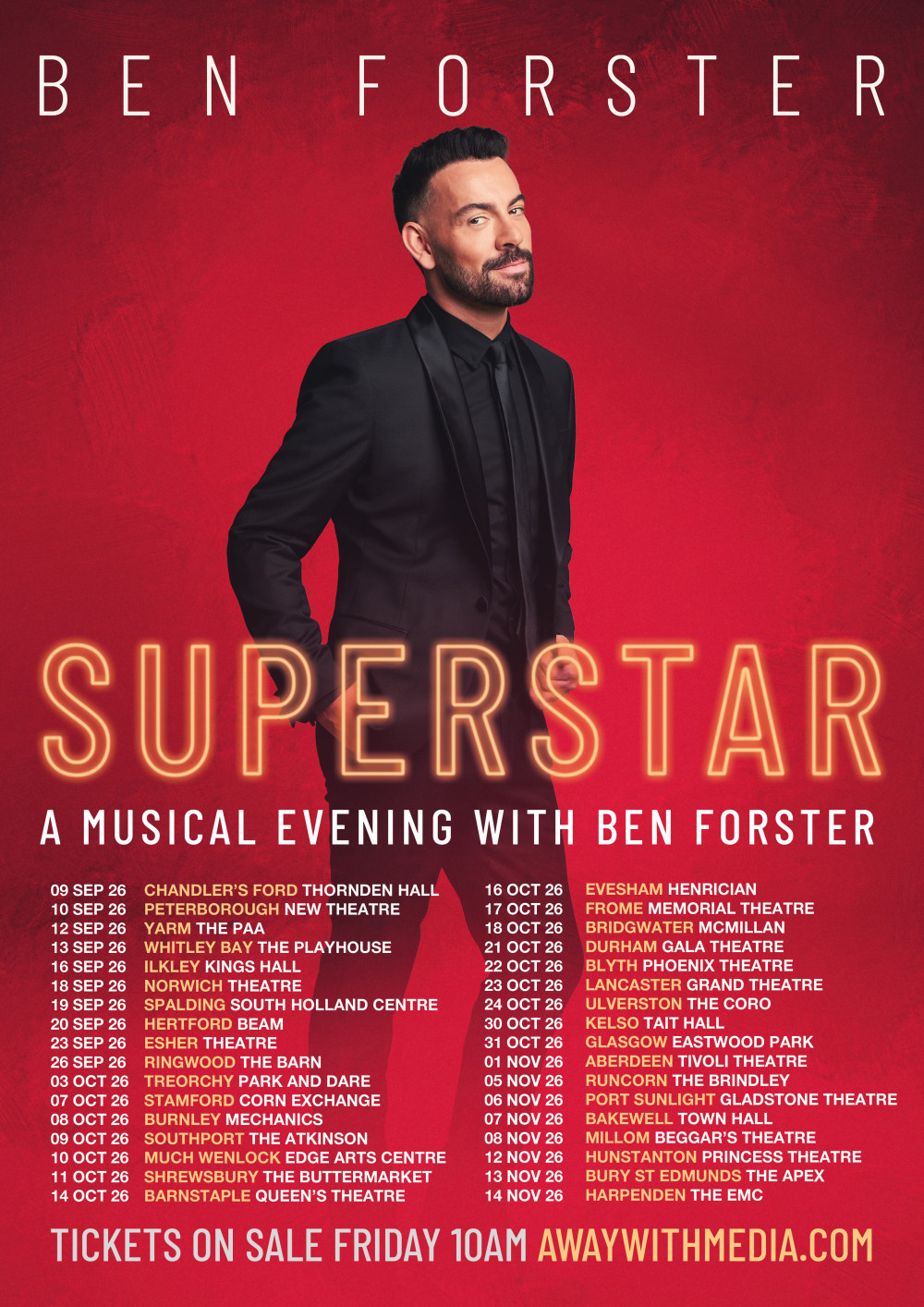 Superstar: A Musical Evening with Ben Forster Featuring The Phantom Of The Opera, Jesus Christ Superstar & other West End hits