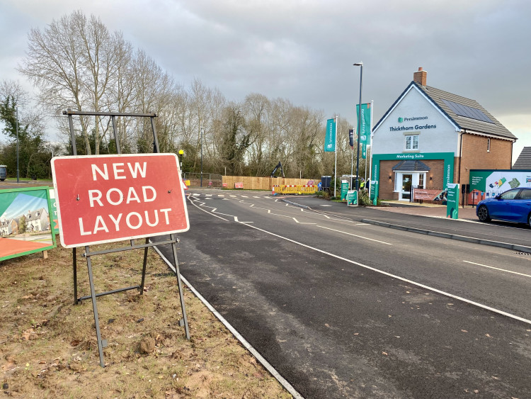 The new road layout has been finished on Glasshouse Lane (image by Nub News)