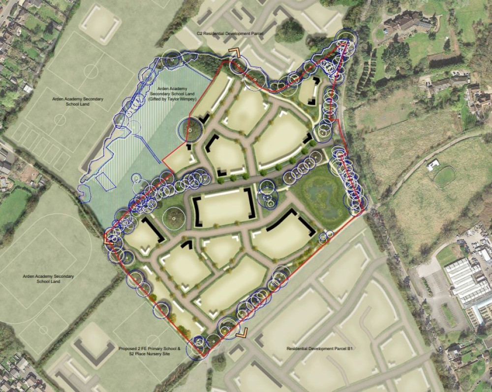 Solihull Metropolitan Borough Council has approved plans for 200 new homes in Knowle (image via planning application)