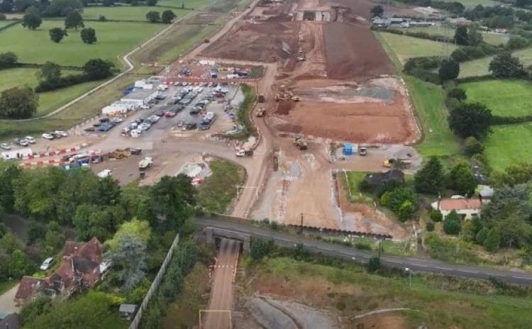 HS2 works continue along Waste Lane (image via HS2)