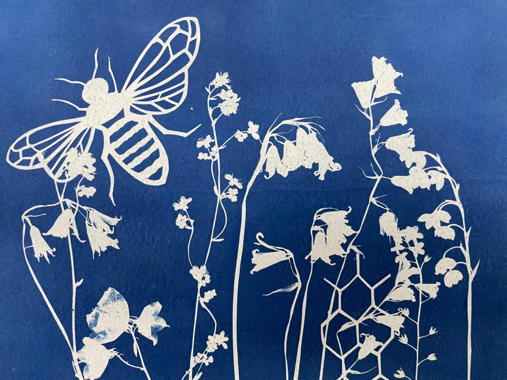 Cyanotype Printing With Papercutting