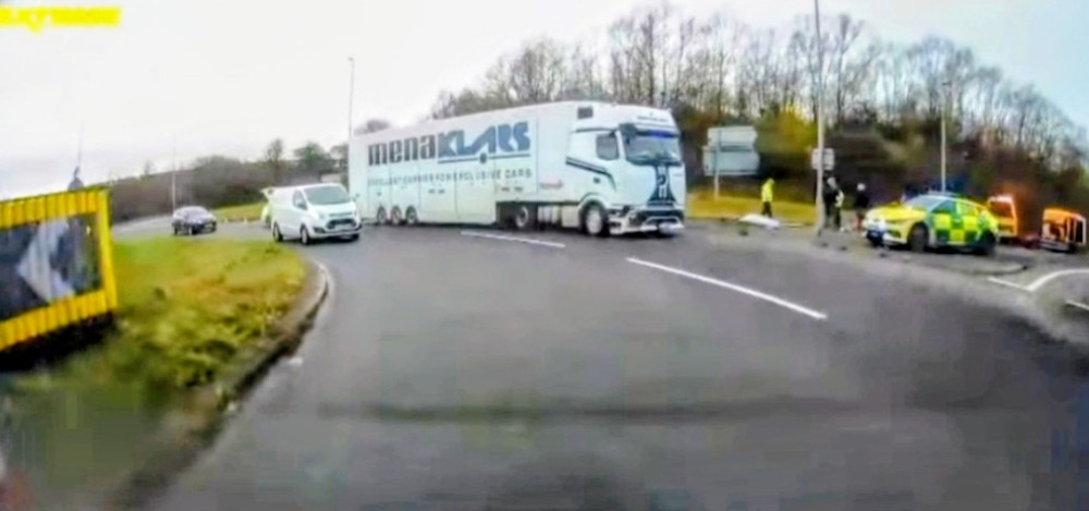 On Sunday 14 December, emergency services were alerted to a crash on the A500/Meremoor Moss Roundabout in Weston (Photo: VioletRabbit9804).