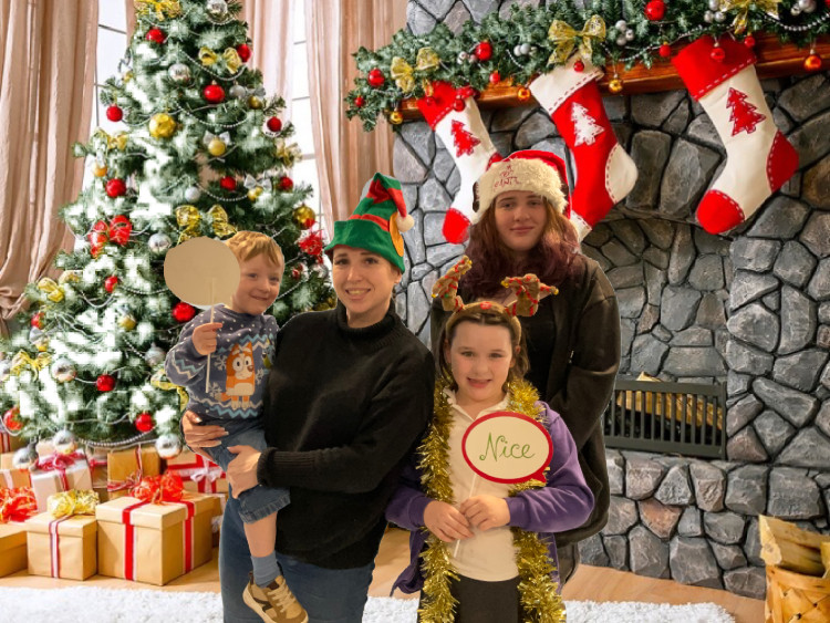 A festive photo booth, where pupils posed in front of a green screen, was a massive hit at the event. (Photo: Church Lawton School)