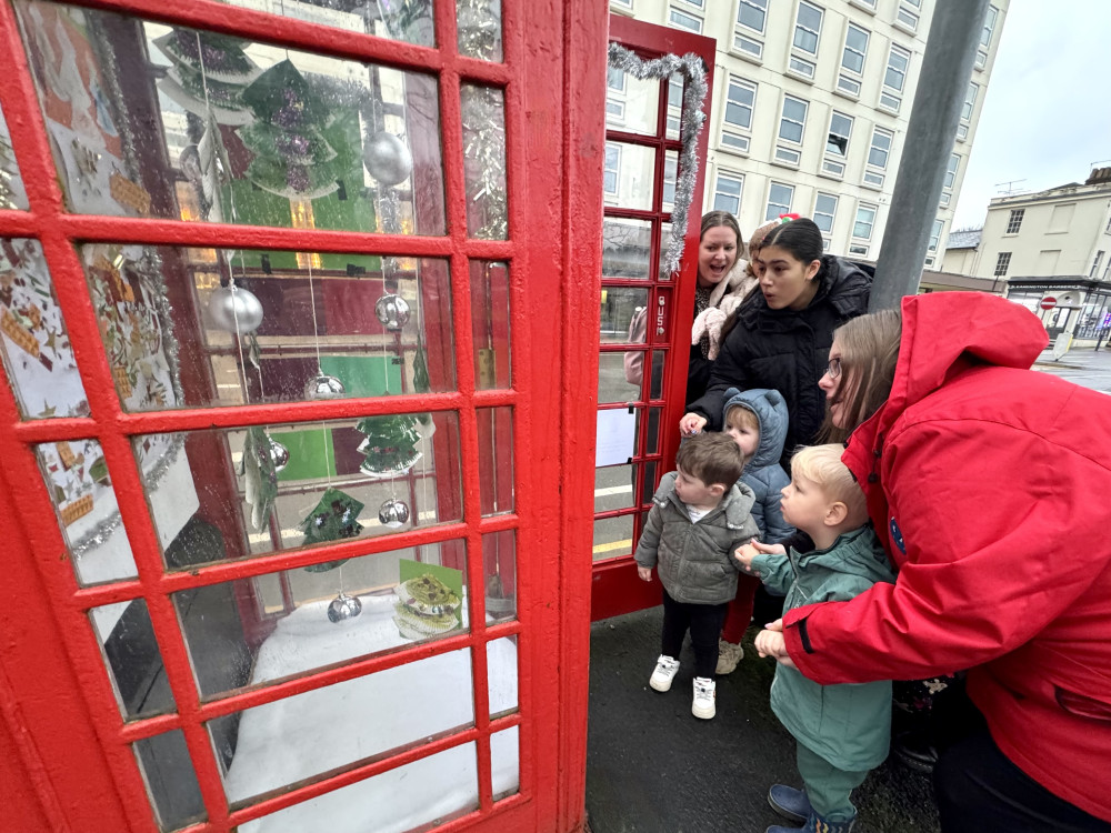 Children's artwork from Blue Strawberry Kids Daycare is featured in a Christmas exhibition at Art Box, Leamington, until early January (image supplied) 