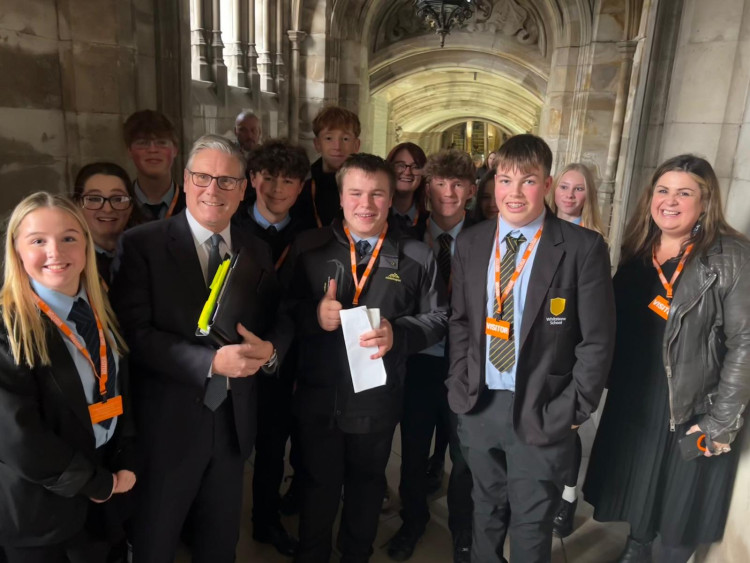 Whitstone School students with Prime Minister Keir Starmer during their visit to Westminster. (All photos: Supplied) 