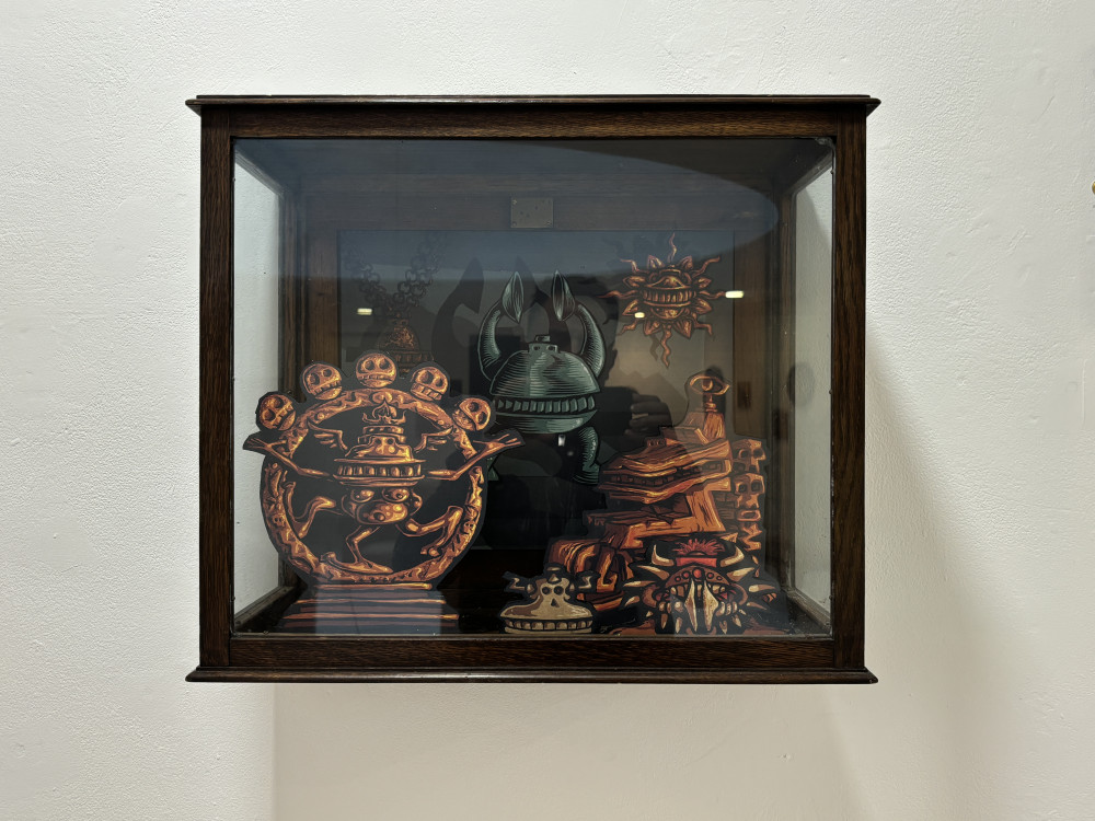 Twickenham artist Jem 'Stone' Panufnik's artwork is now on show at Books on the Rise, inviting visitors into the colourful world of The Legend of Kaptain Karnival (credit: Image supplied).