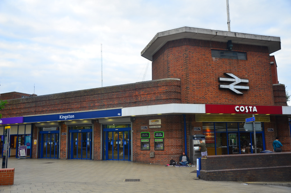 Emergency services attended Kingston railway station on 16 December after a person was reported on the tracks, leading to significant disruption on South Western Railway services via Richmond (credit: Ben Sutherland/Wikimedia Commons).