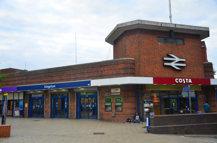 Emergency services attended Kingston railway station on 16 December after a person was reported on the tracks, leading to significant disruption on South Western Railway services via Richmond (credit: Ben Sutherland/Wikimedia Commons).