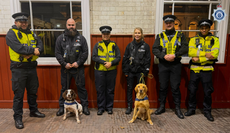 Passive drug dog operations have been carried out in Chester city centre and Chester Railway Station (Image via: Cheshire Constabulary)