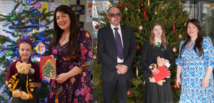 The two winners of the annual Christmas card competition (Photo: Alicia Kearns)