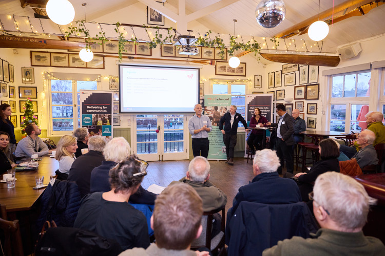 Locals attended a drop-in event at Twickenham Rowing Club to see updates on the riverside regeneration, with demolition nearly complete and main construction due to begin in spring 2026 (credit: Richmond Council).
