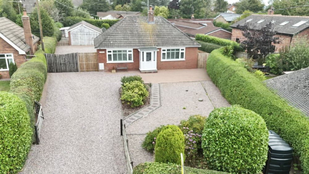 The two-bedroom detached bungalow, with no onward chain, on Sound Lane, Ravensmoor (Photo: James Du Pavey).
