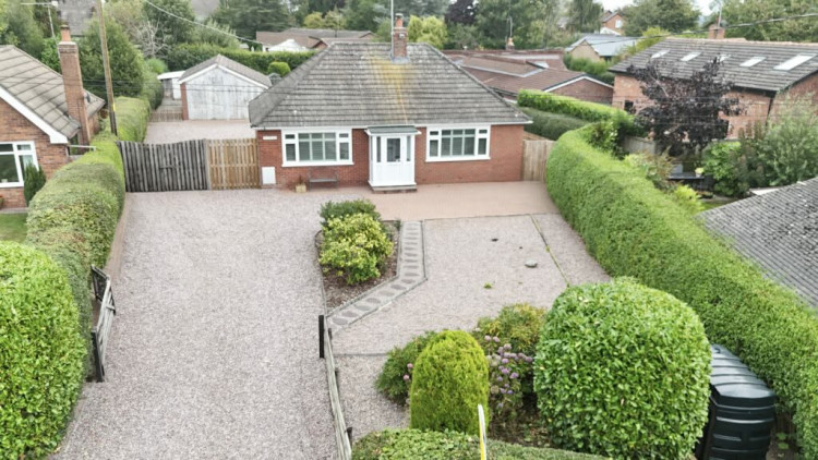 The two-bedroom detached bungalow, with no onward chain, on Sound Lane, Ravensmoor (Photo: James Du Pavey).