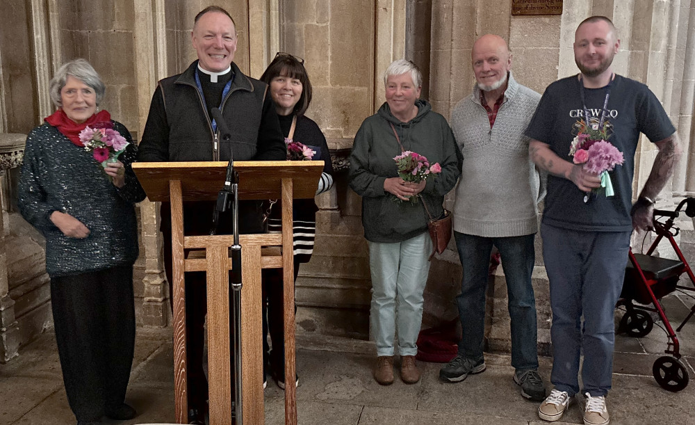 •	Dean Toby with some of the presenters at the end of Saturday’s SOUP