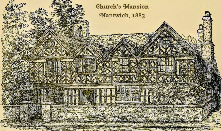 A rare photo of Churche's Mansion on Hospital Street in Nantwich, dating back to 1883 (Photo: YouTube).