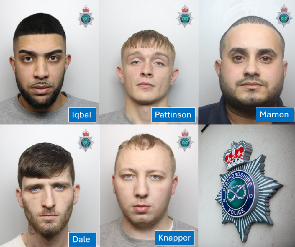 The gang have been jailed for 48 years following their appearance at Stoke-on-Trent Crown Court (images via Staffordshire Police)