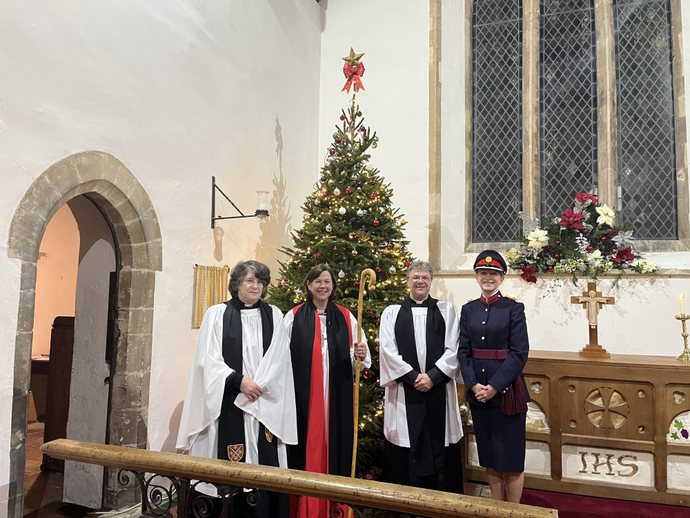 Jane Baxter the Rural Dean, Bishop Debbie, Rev Peter Collins and Jeannette Warner the Vice Lord-Lieutenant of Rutland (Photo: Lord Lieutenant of Rutland)