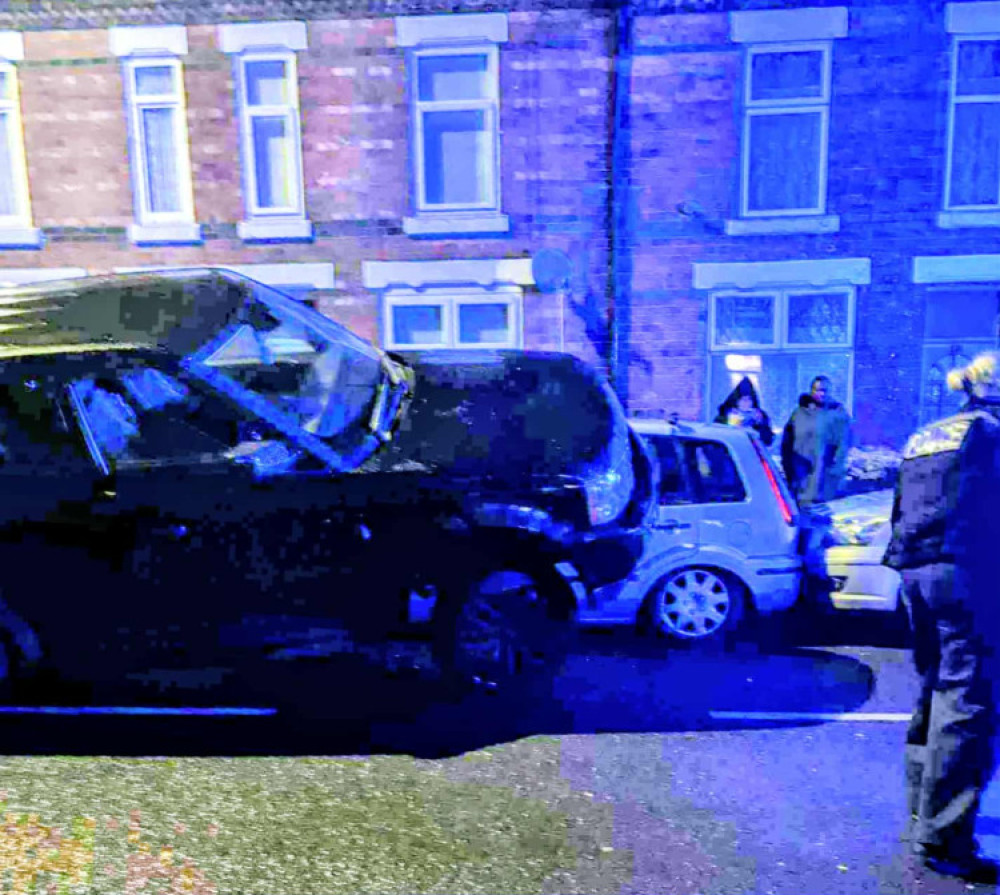 Rachel Howell, 41, from Crewe, has been disqualified from driving until 2027, after crashing into three parked vehicles while over the drink-drive limit in November (Photo: Nub News).