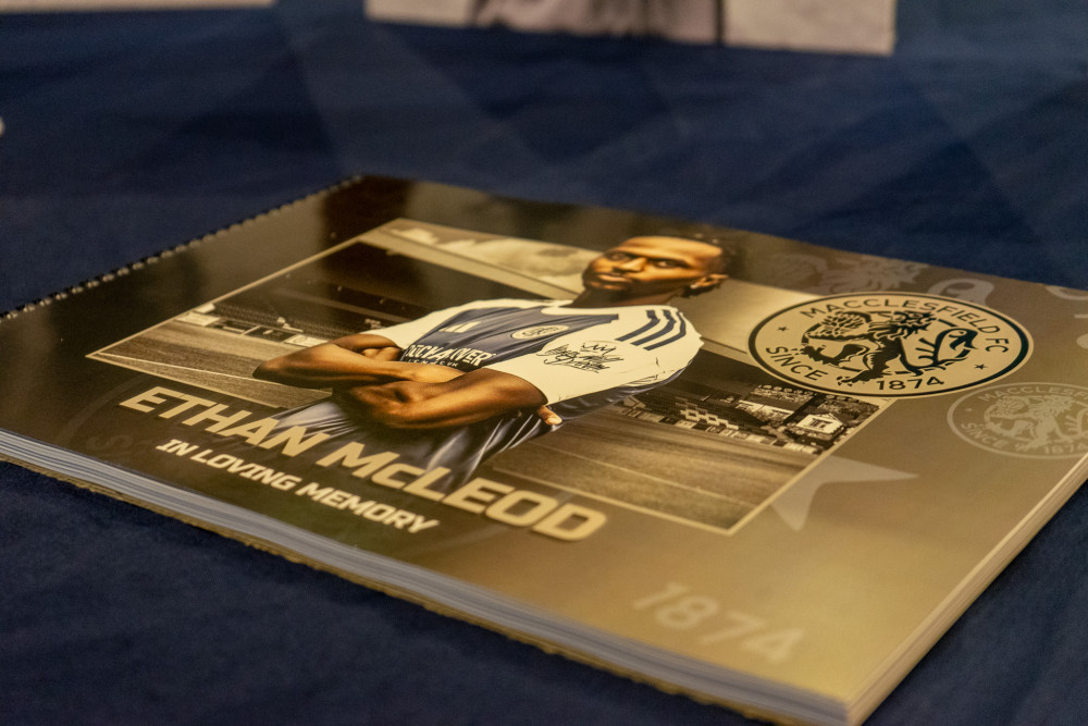 Macclesfield FC have opened a book of condolence for fans wanting to pay tribute to Ethan McLeod (Credit: Macclesfield FC)