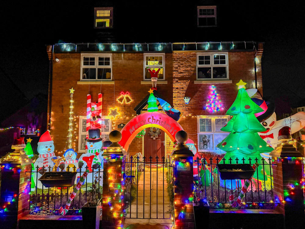 A stunning Christmas lights display on Hurleston Way, on the Kingsbourne Estate in Nantwich (Photo: Jonathan White).