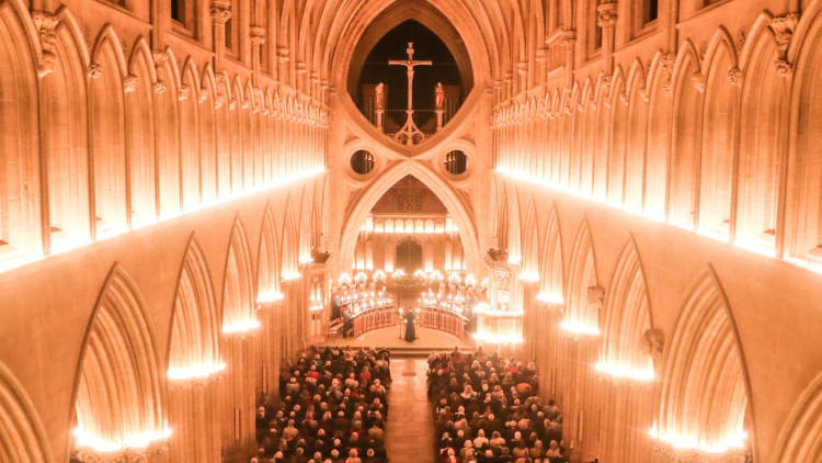 Worshippers gather in candlelight at Wells Cathedral (Photo: Wells Cathedral) 