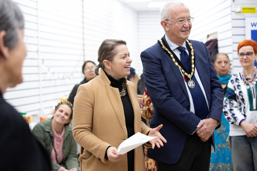 Ilda Sinani (CEO, Welcome to the UK) and Deputy Mayor Cllr Steve Liddiard 