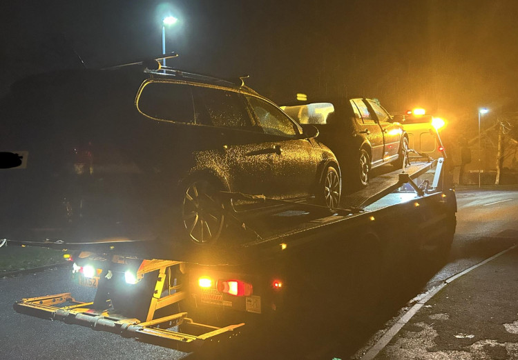 Two abandoned Polo Golf cars, both filled with golf clubs, have been recovered in Milverton (image via Leamington Police)