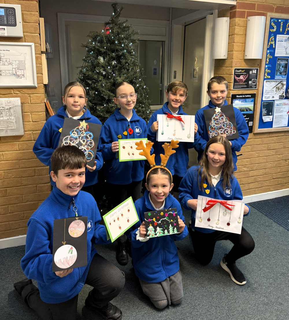 Children from Mablins Lane Primary School are among those who created Chirstmas cards for hospital patients. (Photo: Mid Cheshire Hospitals NHS Foundation Trust) 