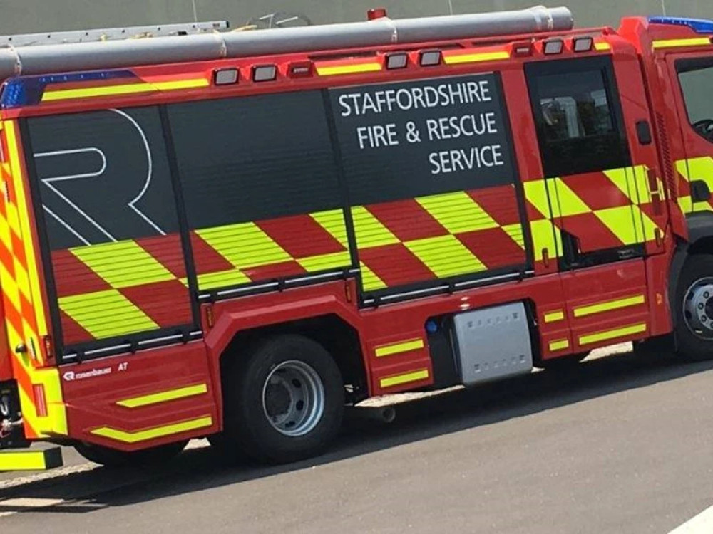 Three crews attended the scene and found a fire in a hallway (image via Staffordshire Fire and Rescue)