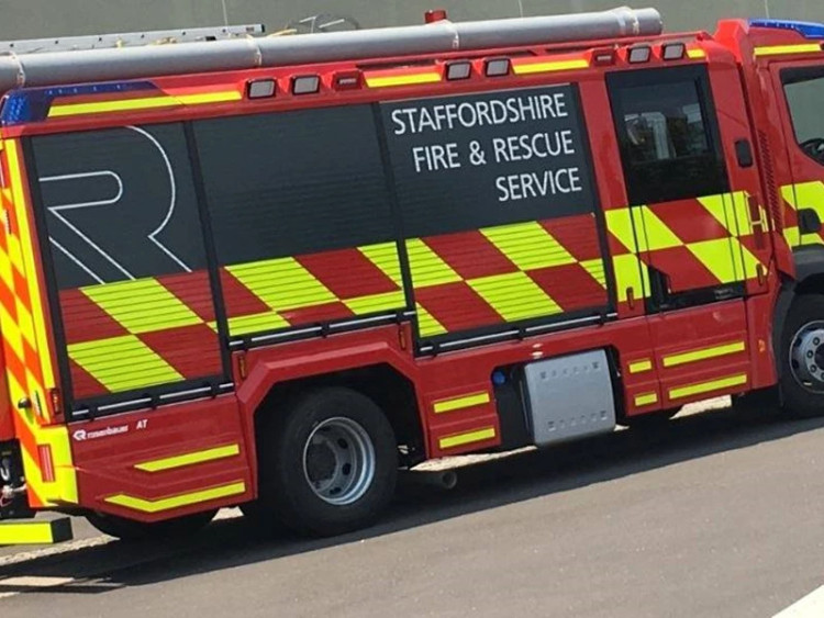 Three crews attended the scene and found a fire in a hallway (image via Staffordshire Fire and Rescue)