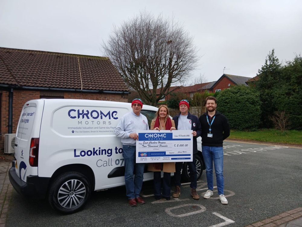 Chrome Motors raised over £2,000 for East Cheshire Hospice (Credit: Nub News)