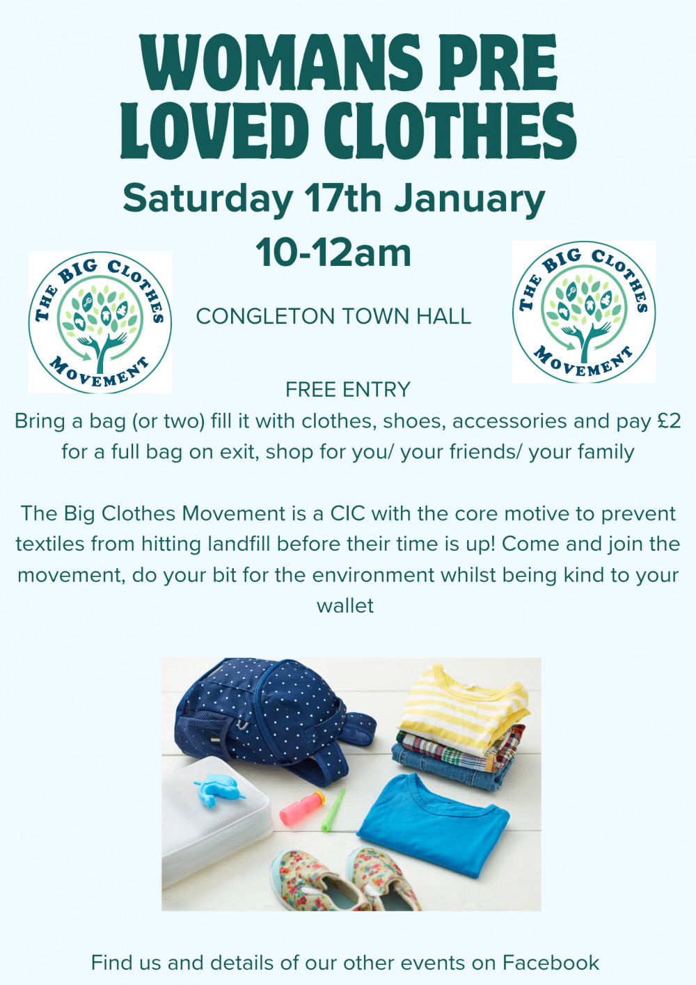 woman's pre loved clothing event