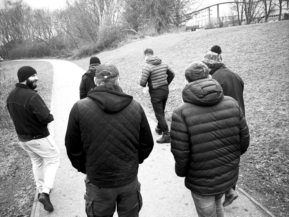 Seven men, including organiser Chris Hughes, took part in the first walk in December (image via Chris Hughes)
