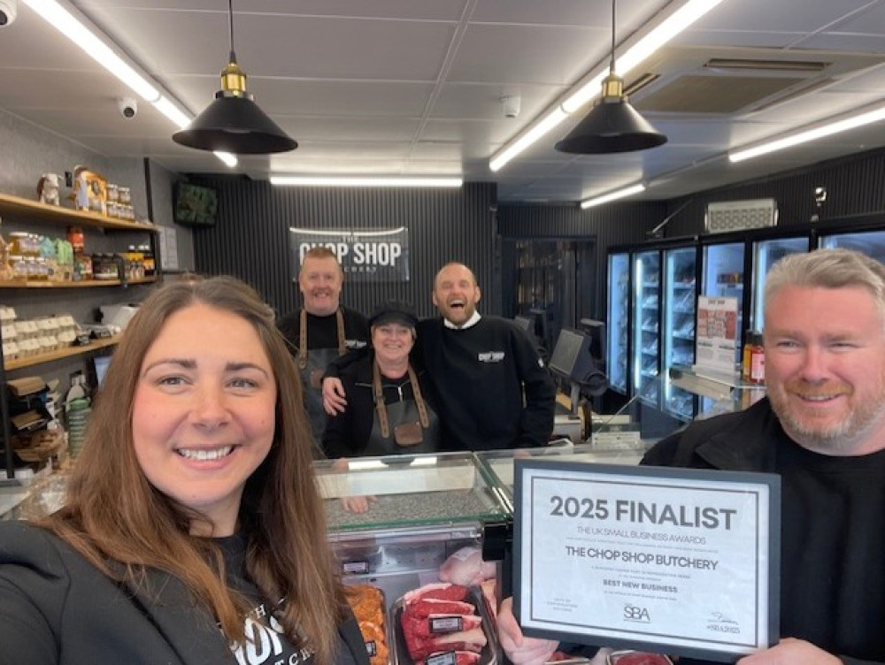 Sue and Rob with the Chop Shop team.