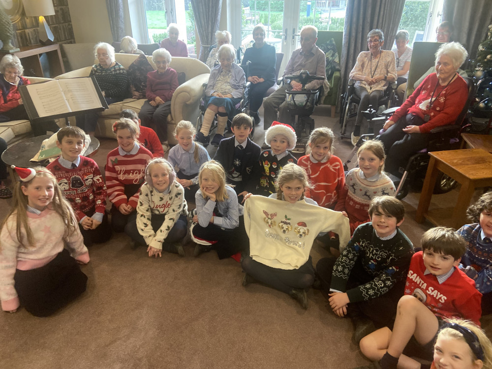 Some of the many pupils from Wells Cathedral School who delighted Crandon Springs residents with their Christmas Concert. 