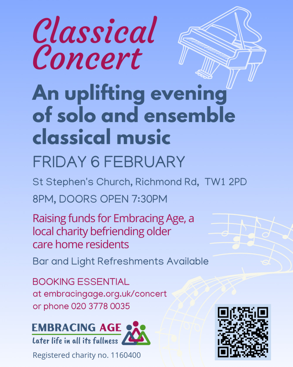 Classical Concert raising funds for Embracing Age