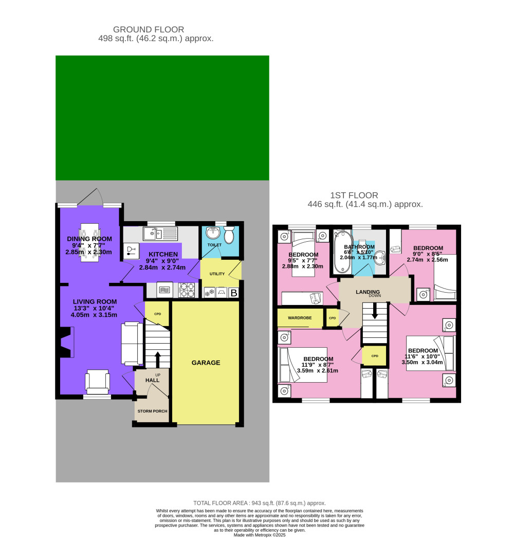A well-designed and flexible layout offering four bedrooms and practical living space across two floors