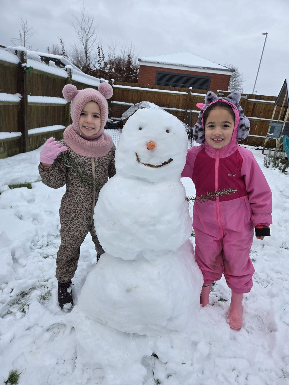 Holly and Lucy's fantastic snowman (Photo: Angela Martin)