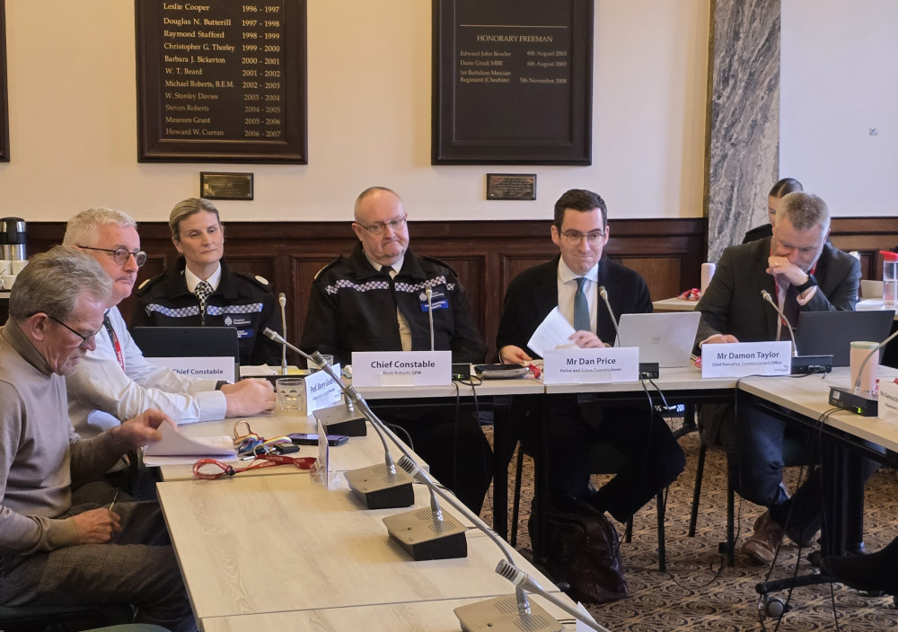 Chehsire Police And Crime Panel Meeting Jan 2026 The extraordinary meeting of the police and crime panel called to discuss the PCSO redundancies (Photo: elinda Ryan, LDRS)