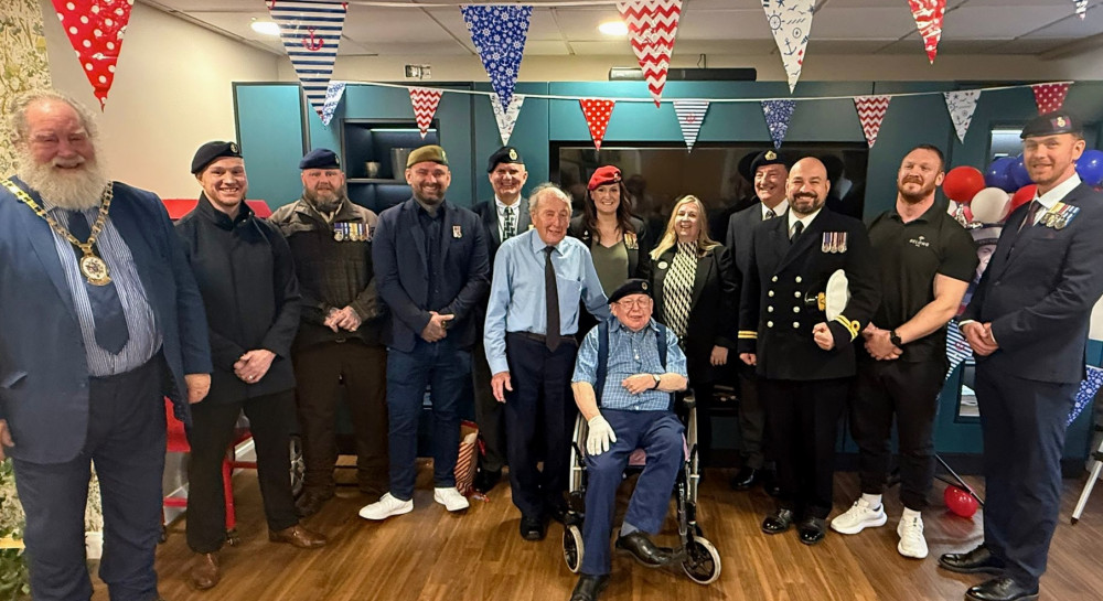 Crewe veteran, Jerry Bradley, 68, was awarded a special beret to mark 50 years since joining the Royal Navy (Photo: Belong Crewe).