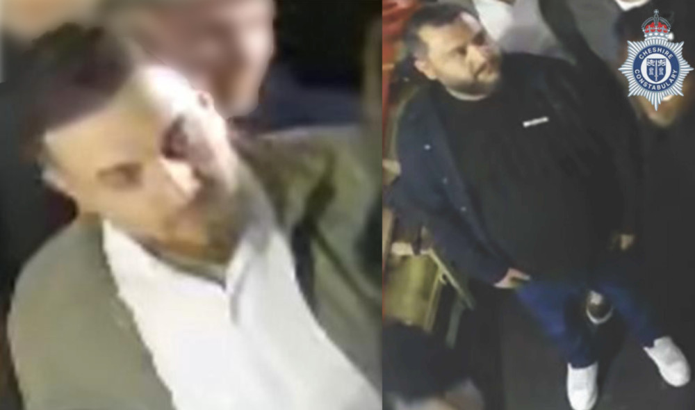 olice have released CCTV images of two men they’d like to speak to (Image via: Cheshire Constabulary)