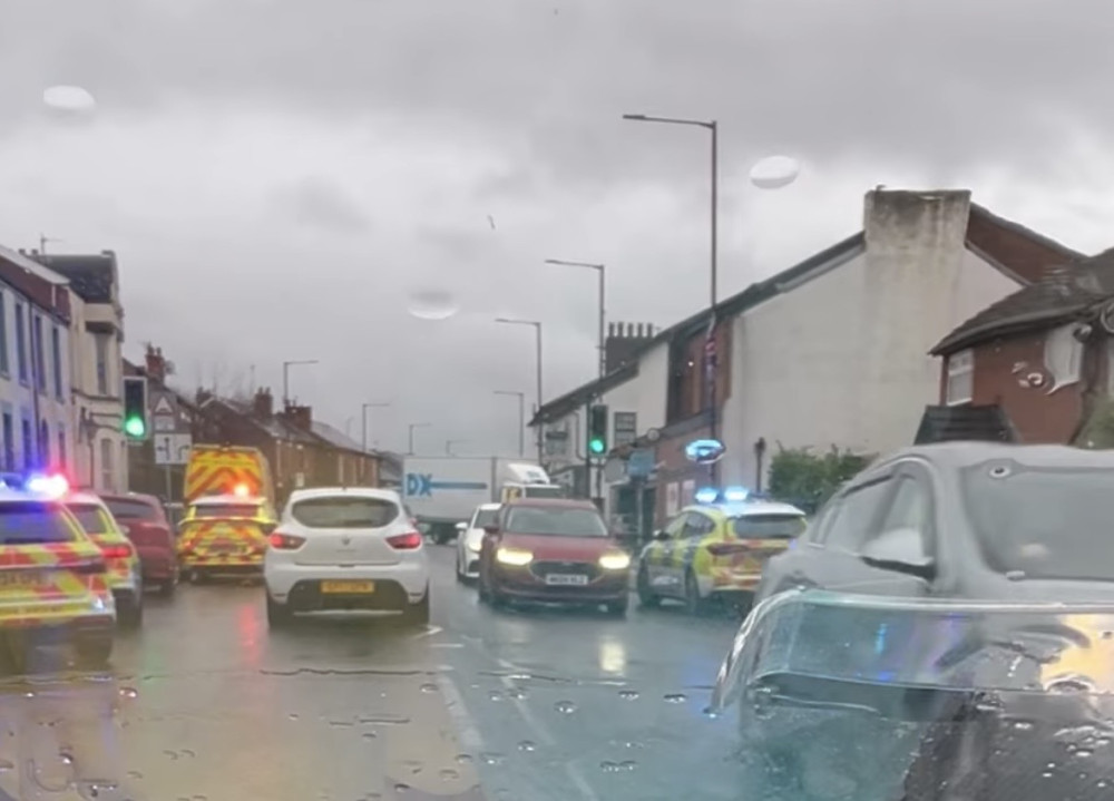 Emergency services seen along Hall Street in Offerton, near where the incident took place (Image - Rebecca Whelan-Williamson / What's On Offerton)
