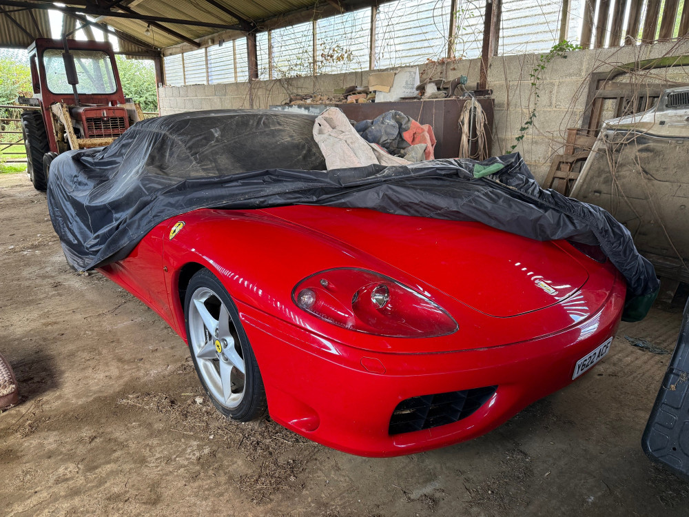The Ferrari 360 Spider was last driven in 2021 (image via SWNS)