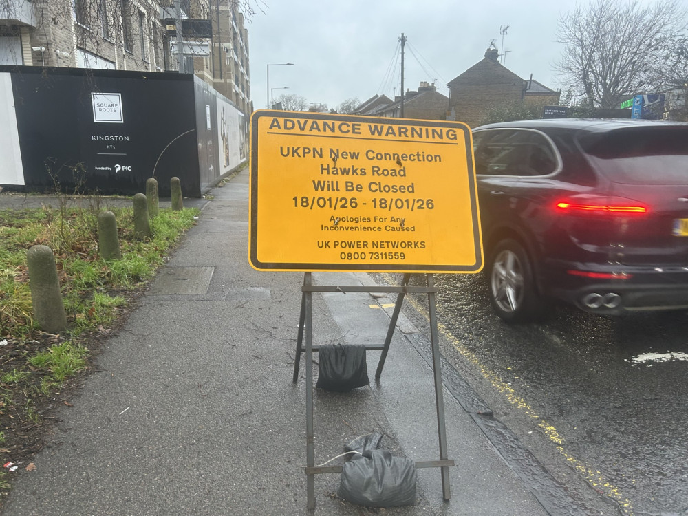 Kingston's Hawks Road will be closed this Sunday, 18 January (Credit: Tilly O'Brien)