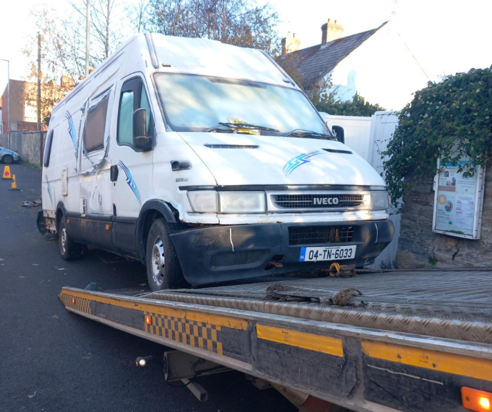 A van being removed from St John's Car Park in Glastonbury earlier this year (Photo: Ewan Cameron) 