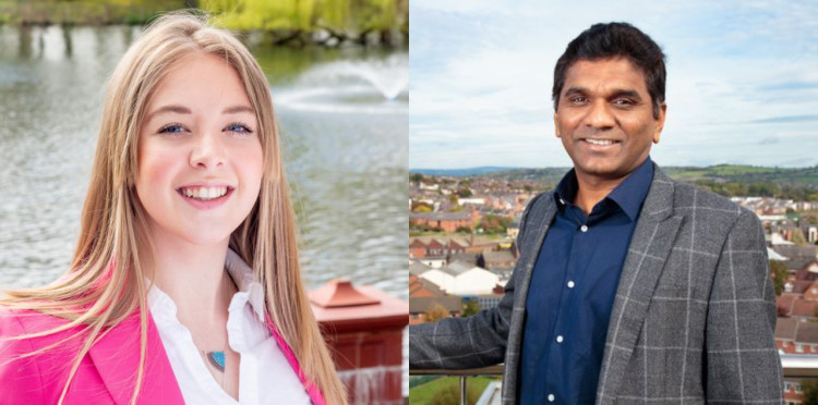 Conservative Chandra Kanneganti (right) and non-aligned councillor Heather Blurton (left) both announced on Wednesday morning that they had joined Reform UK (images vis LDRS)