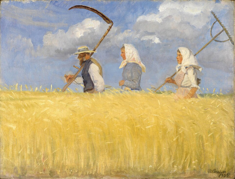 Anna Ancher Exhibition at Dulwich Picture Gallery (image: Anna Ancher, Harvesters: Public domain, via Wikimedia Commons)
