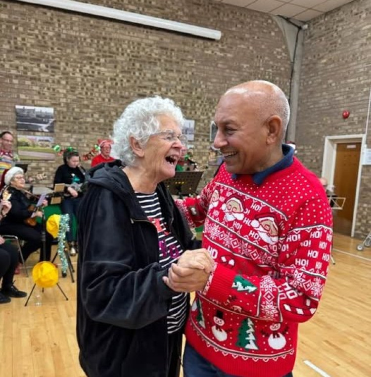 Dave and Irene dancing to music by D'Ukes of Rutland at the Lavender Mill Christmas Party (Photo: Lavender Mill)