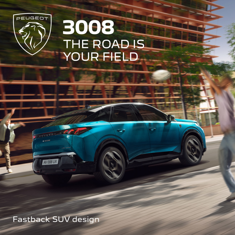 The PEUGEOT 3008 comes as a fastback SUV design (Swansway)