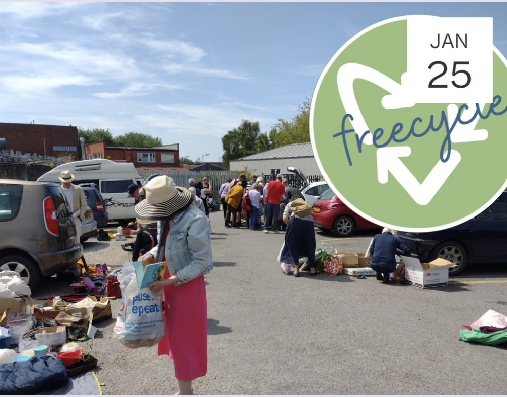 Freecycle on Sunday 25 January from 1pm in Priory Rd car park (Good Earth)